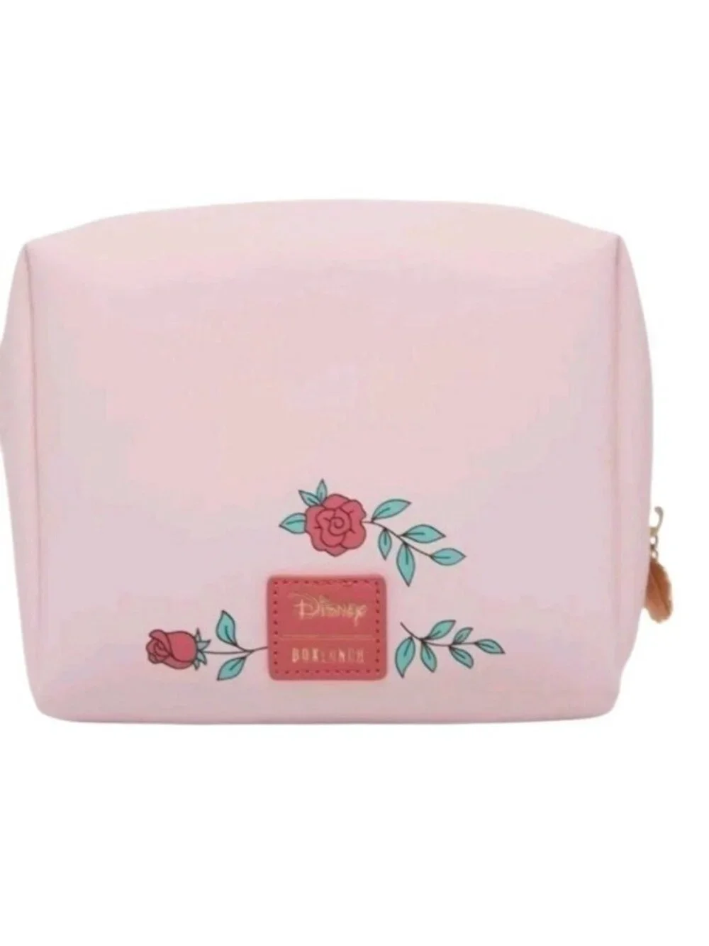 Disney Beauty and the Beast Pink Stainglass Belle Makeup Bag Cosmetic Case NWT